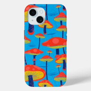 Hippie Dreamy Retro Vibe Enchanting Mushrooms iPhone 15 Case