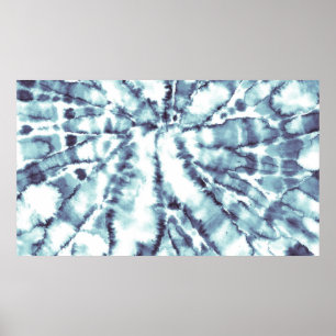 Hippie Dye Drawn Poster. Painting Wash Texture. Gr Poster