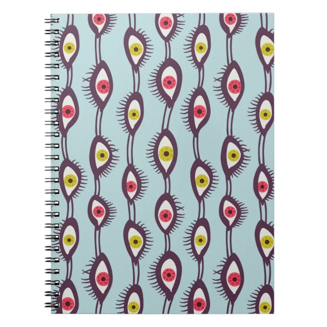 Hippie Eyes Pattern Colourful Psychedelic Notebook (Front)