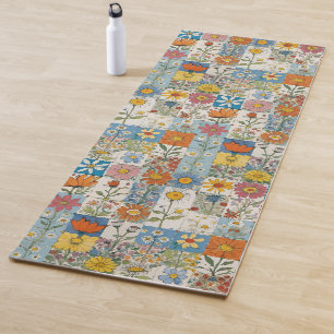Hippie Floral Patchwork Yoga Mat