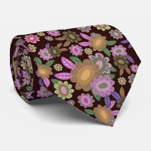 Hippie Flower Blooms Neck Tie
