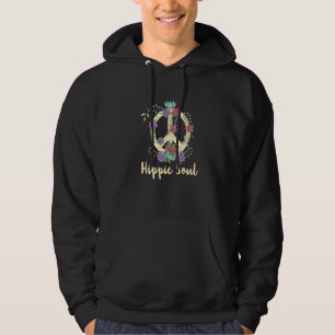 Hippie Flower Peace Love Happy Rainbow 3 Hoodie