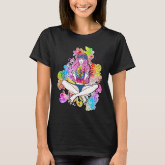 Hippie Flower Power Child Peace Girl T Party Festi T-Shirt