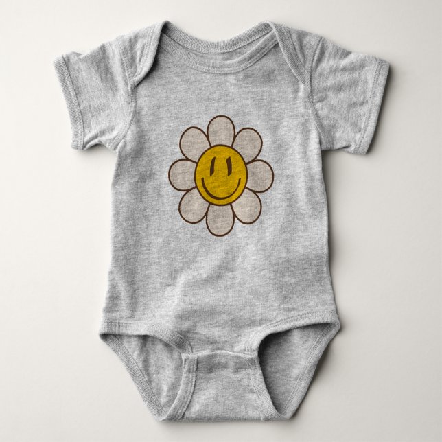 Hippie Flower Power Infant Outfit Baby Bodysuit (Front)