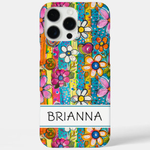 Hippie Flower Power Personalised iPhone 16 Pro Max Case