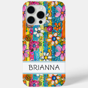 Hippie Flower Power Personalised iPhone 15 Pro Max Case