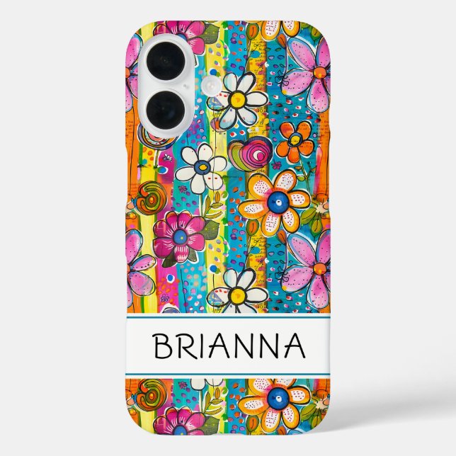 Hippie Flower Power Personalized Case-Mate iPhone Case (Back)