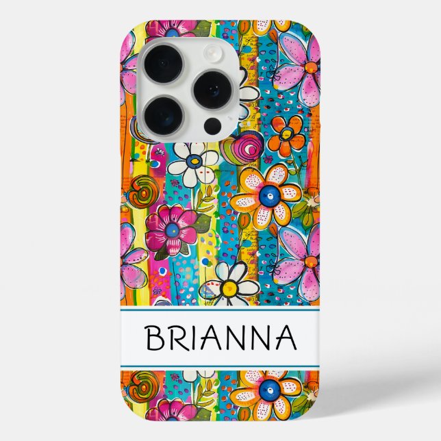 Hippie Flower Power Personalized Case-Mate iPhone Case (Back)