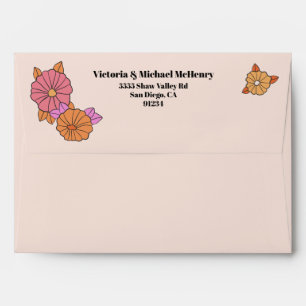 Hippie Flower Power retro 60's 70's Envelope
