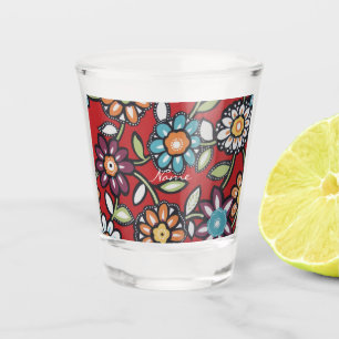 Hippie flower power Thunder_Cove Shot Glass