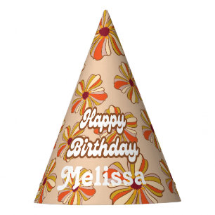 Hippie Flower Retro 70s 30th Birthday Banner Party Hat