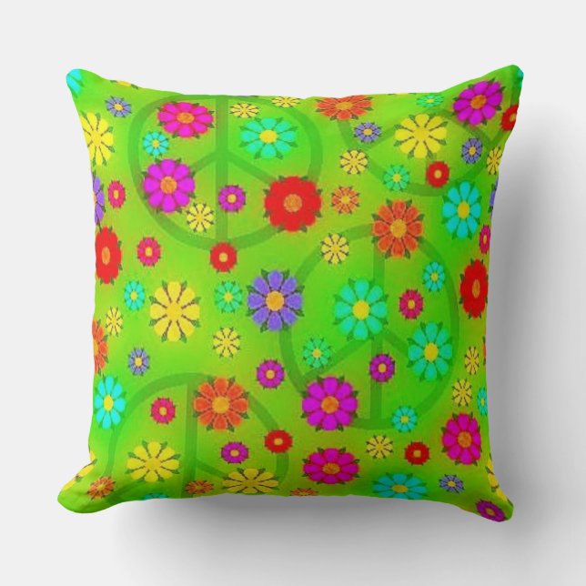 Hippie Flowers Cushion (Front)