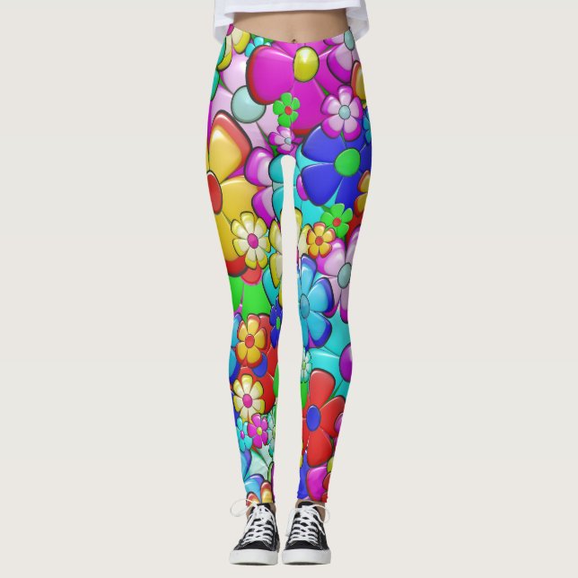 hippie flowers leggings (Front)