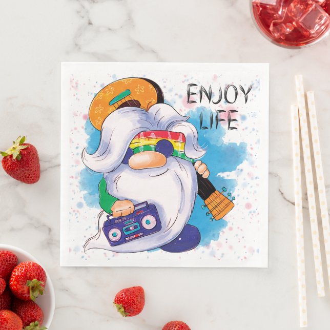 Hippie Gnome: Enjoy Life  Napkin (Insitu)