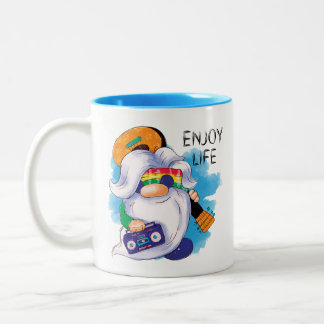 Hippie Gnome: Enjoy Life  Two-Tone Coffee Mug