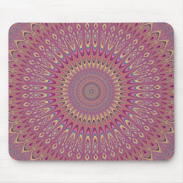 Hippie grid mandala mouse pad (Front)