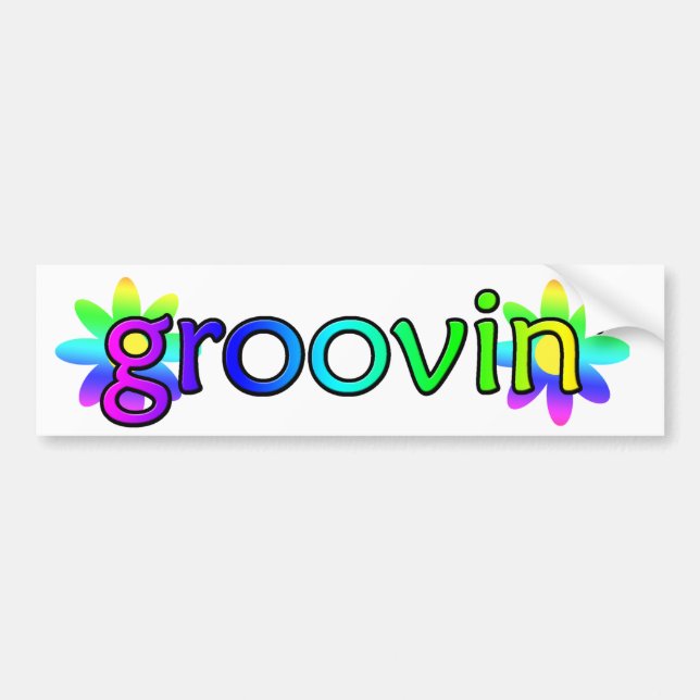 Hippie Groovin Bumper Sticker (Front)