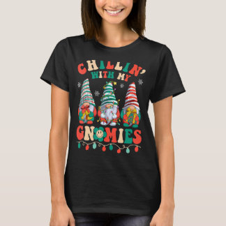 Hippie Groovy Chillin With My Gnomies Santa Claus T-Shirt