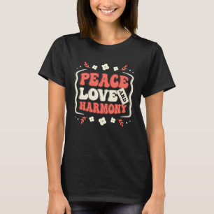 Hippie  Groovy FlowerPower Woodstock Bohemian Peac T-Shirt