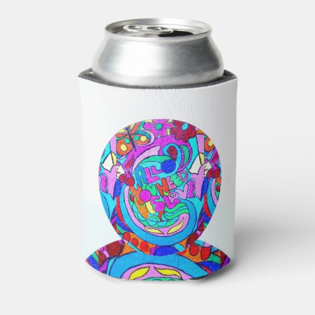 hippie groovy love can cooler (Can Back)