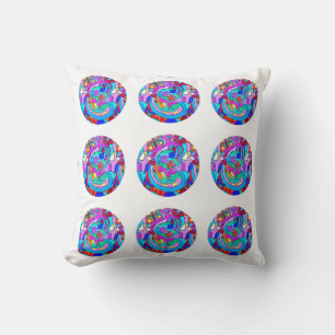hippie groovy love circles cushion