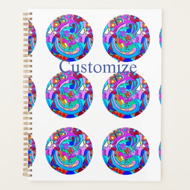 hippie groovy love circles planner (Front)