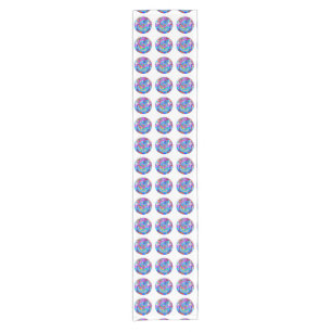 hippie groovy love circles short table runner