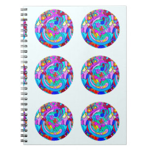 hippie groovy love circles spiral notebook