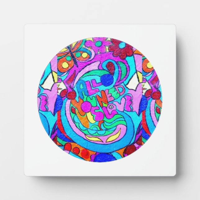 hippie groovy love plaque (Front)