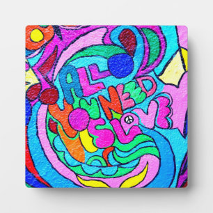 hippie groovy love plaque