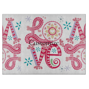 Hippie Groovy Love Sign Thunder_Cove Cutting Board