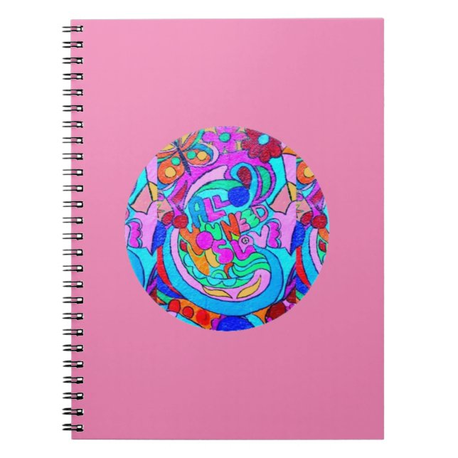 hippie groovy love spiral notebook (Front)