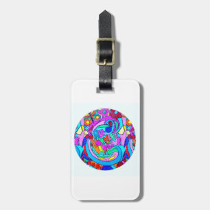 Hippie groovy love Thunder_Cove Luggage Tag
