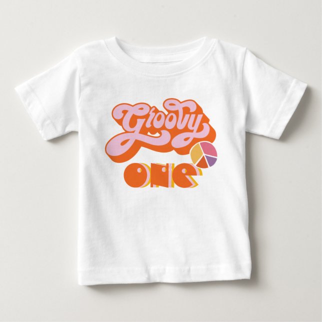 Hippie Groovy One Baby T-Shirt (Front)
