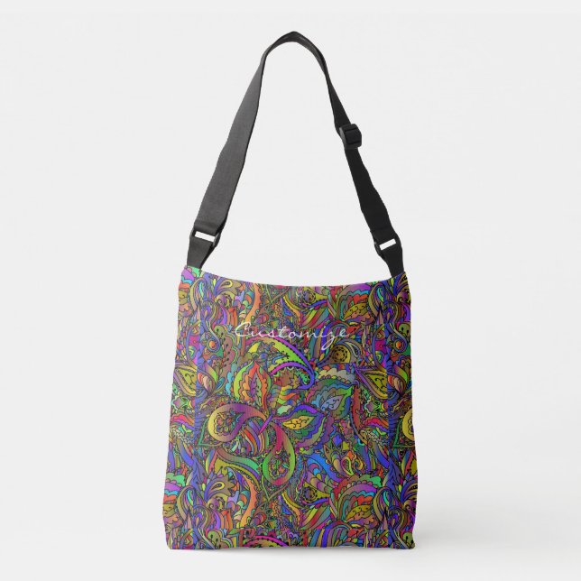 Hippie Groovy Psychedelic Design Thunder_Cove Crossbody Bag (Front)