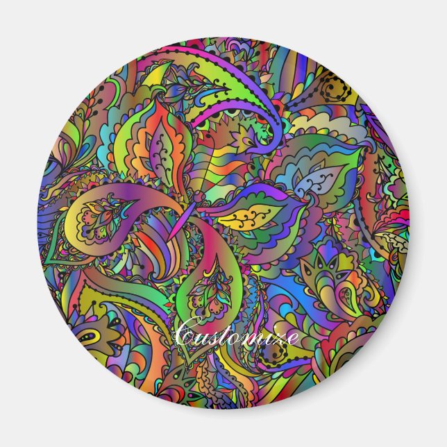 Hippie Groovy Psychedelic Design Thunder_Cove Magnet (Front)