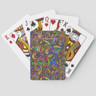 Hippie Groovy Psychedelic Design Thunder_Cove Playing Cards