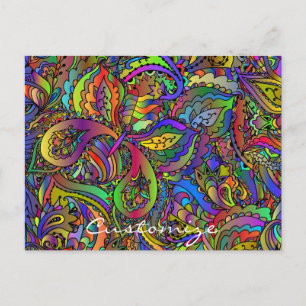 Hippie Groovy Psychedelic Design Thunder_Cove Postcard