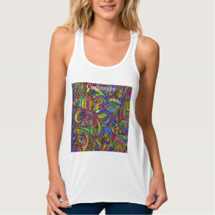 Hippie Groovy Psychedelic Design Thunder_Cove Singlet