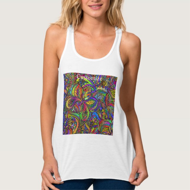 Hippie Groovy Psychedelic Design Thunder_Cove Singlet (Front)