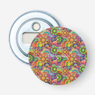 Hippie Groovy Techno Psychedelic Thunder_Cove Bottle Opener