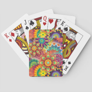 Hippie Groovy Techno Psychedelic Thunder_Cove Playing Cards