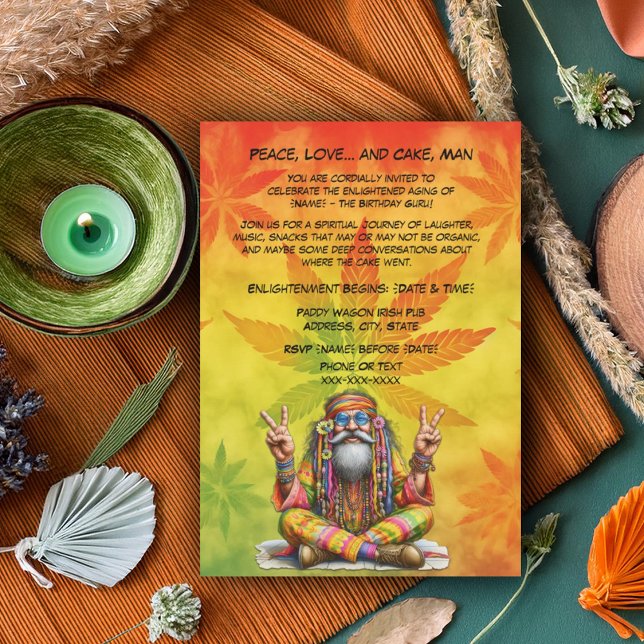 Hippie Guru Birthday Invitation (Creator Uploaded)