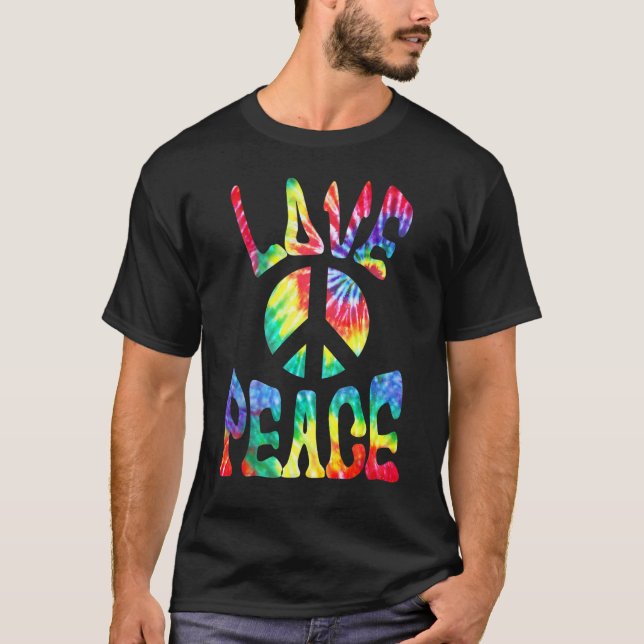 Hippie Halloween Costume Peace Sign Love 60s 70s T T-Shirt (Front)