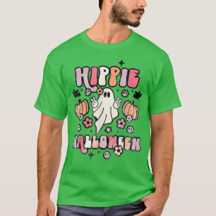 Hippie Halloween Ghost 60s 70s Costume Groovy Spoo T-Shirt