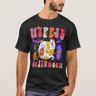 Hippie Halloween Ghost 60s 70s Costume Groovy Spoo T-Shirt