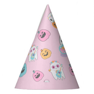 Hippie Halloween Pink Ghost Party Hat