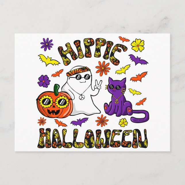 Hippie Halloween Postcard (Front)