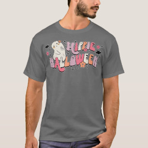 Hippie Halloween Retro Groovy Spooky Pumpkin Ghost T-Shirt