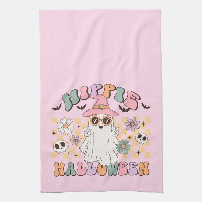 Hippie Halloween Tea Towel (Vertical)